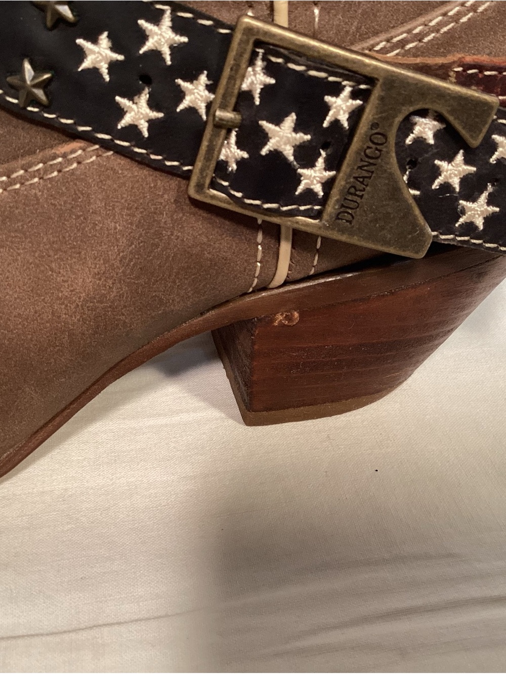 Durango Crush Women’s Flag Western Cowboy Boots Brown Khaki Size 8 - Picture 5 of 16